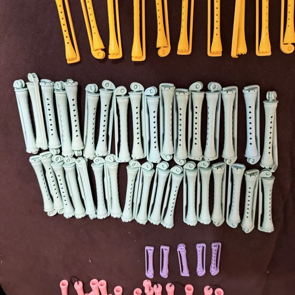 Vintage Hair Roller Curler Lot 107 Pieces Assorted Sizes Colors Perm Rods Style
